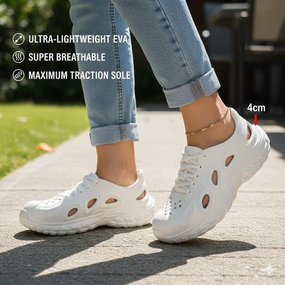 Unisex Breathable Platform Clogs& Lightweight Slip-On~~WHITE - Picture 6 of 6